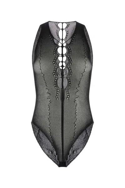 Saint Laurent Cut-out Detailing Bodysuit In Black