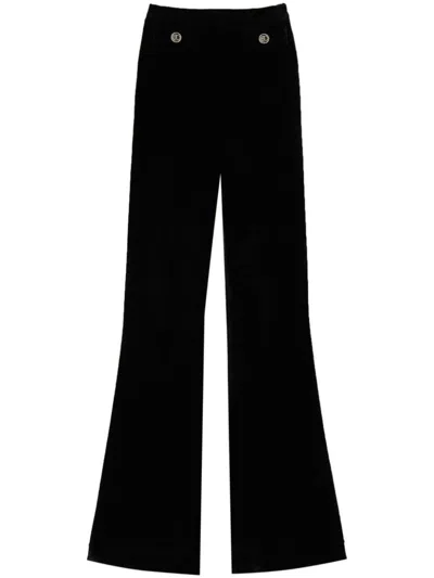 Twinset Oval T Knit Flared Trousers In Black