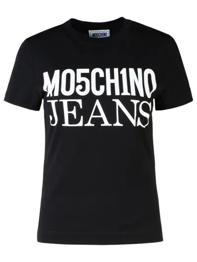 Shop Moschino Jeans Black Cotton T-shirt