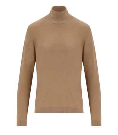 Weekend Max Mara Kiku Camel Turtleneck Sweater In Beige
