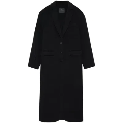 Anine Bing Quinn Notched-lapels Coat In Black