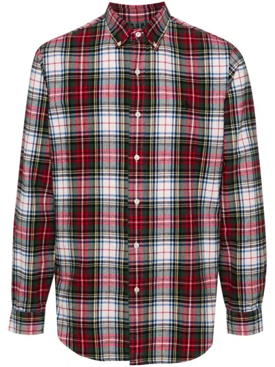 Shop Polo Ralph Lauren Checked Cotton Shirt In Bianco E Rosso