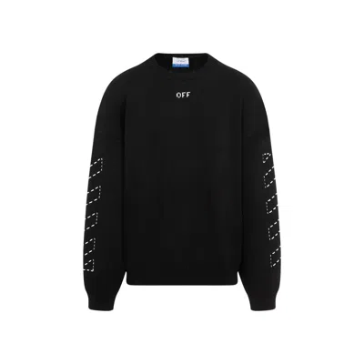 Off-white Regular Fit Jersey With Distinctive Logo And Textured Detailing In Black