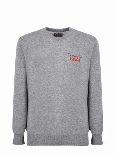 Mc2 Saint Barth Sweater In Wool And Cashmere Blend In Grey