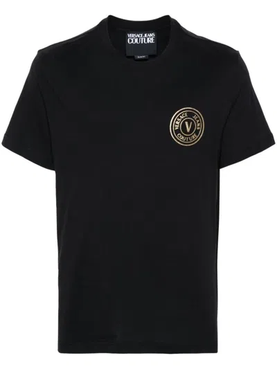 Shop Versace Jeans Couture T-shirts And Polos In Black