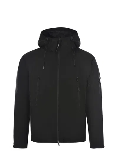 C.p. Company Shell-r Goggle Jacket Drawstring Detail In Black