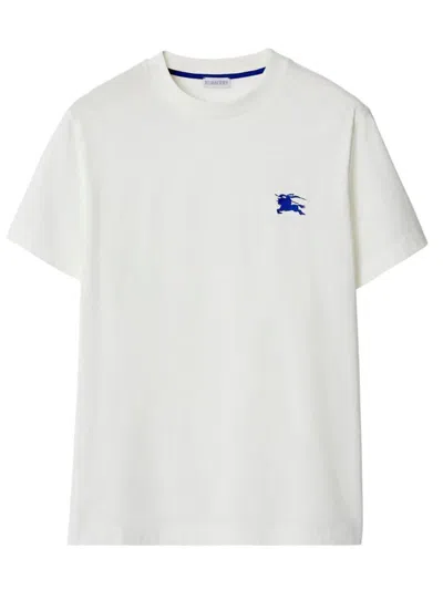 Burberry Mens Salt Ekd-embroidered Short-sleeve Cotton-jersey T-shirt In Salt