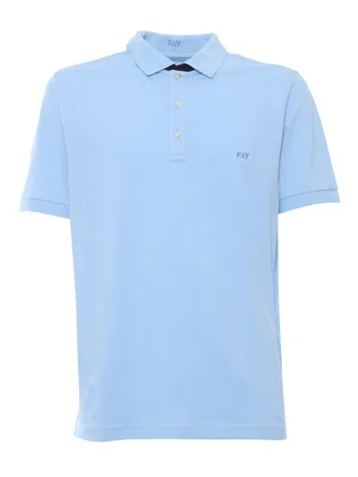 Fay Polo Db Collar Piquet In Blue