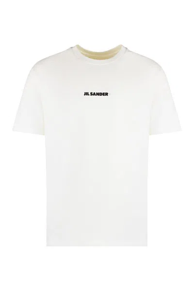 Shop Jil Sander Cotton Crew-neck T-shirt In Beige