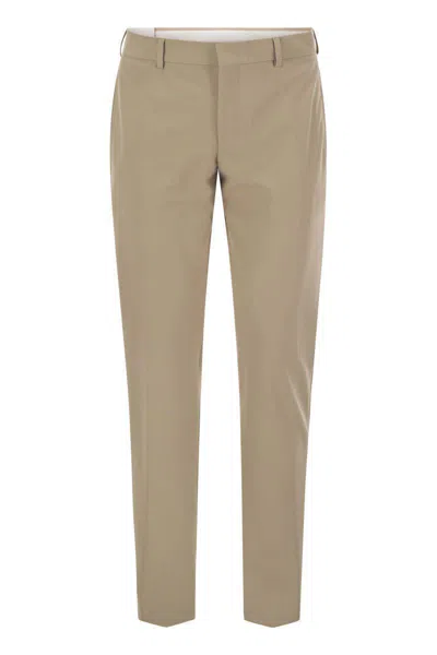 Pt Torino Epsilon Trousers In Technical Fabric In Light Beige
