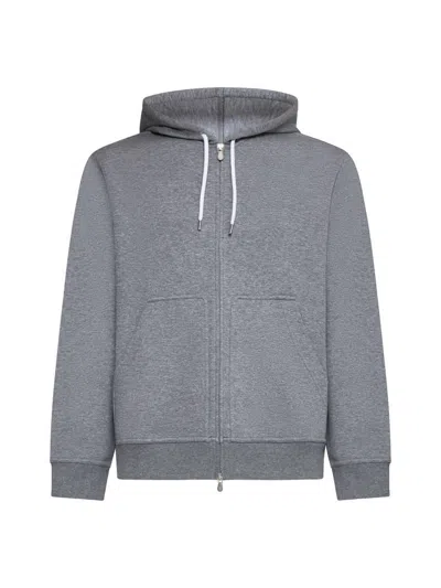 Brunello Cucinelli Jersey Hoodie In Grey