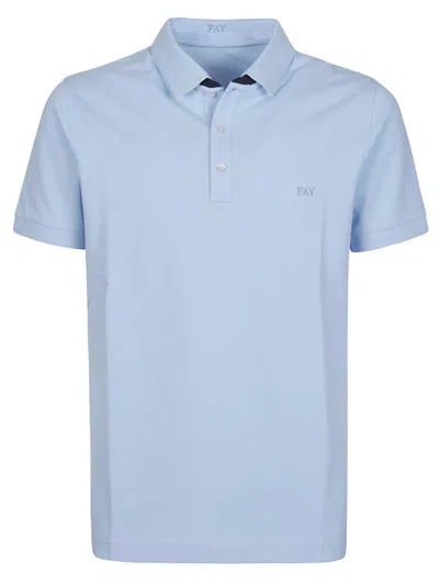 Fay Polo Db Collar Piquet In Blue
