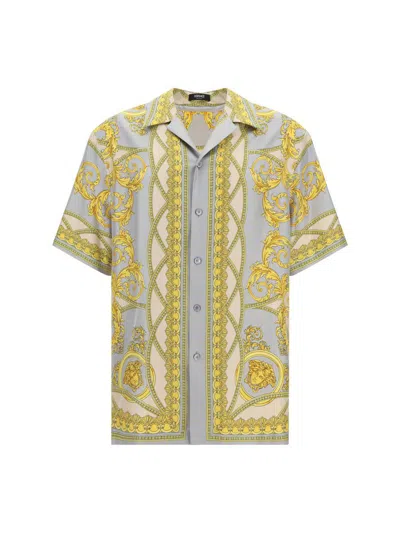Versace Baroque Coupe Des Dieux Bowling Shirt In Multicolour