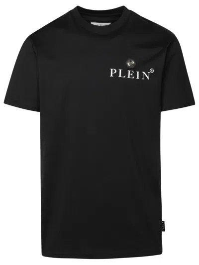 PHILIPP PLEIN PHILIPP PLEIN BLACK COTTON T-SHIRT 