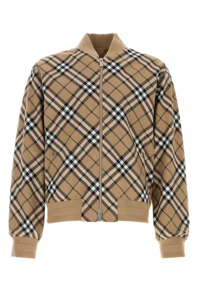 Burberry Mens Linden Ip Check Check-pattern Relaxed-fit Wool-blend Bomber Jacket In Multicolor
