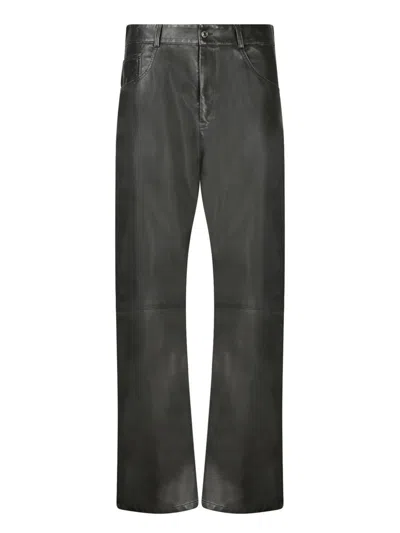 Msgm Tailored Black Trousers With Subtle Sheen In Black
