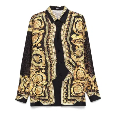 Shop Versace Shirts In Multicolor