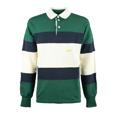 Shop Autry Striped Jersey Polo Shirt In White, Blue, Green