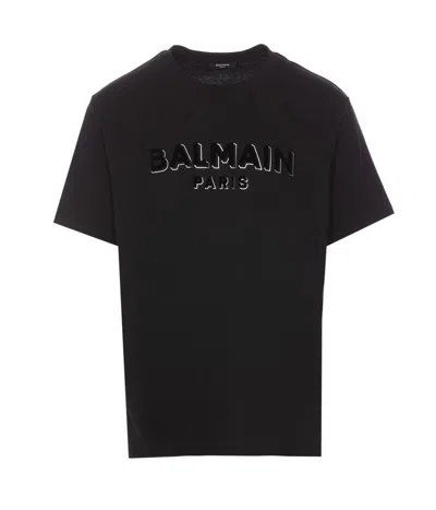 Balmain Logo-print Organic Cotton T-shirt In Black