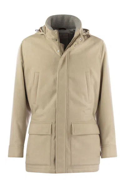 BRUNELLO CUCINELLI BRUNELLO CUCINELLI SUEDE HOODED OUTERWEAR 