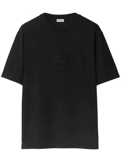 Shop Burberry T-shirts And Polos In Black