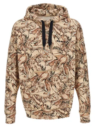 Isabel Marant Hooded Drawstring Sweater Printed Pattern In Multicolor