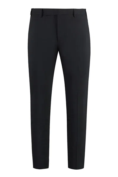 Pt01 Cotton-blend Tailored Trousers In Black