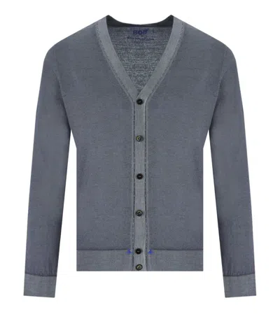 Bob Mendoza Steel Grey Cardigan In Grey