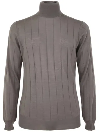 Filippo De Laurentiis Royal Merino Long Sleeves Turtle Neck Sweater In Grey