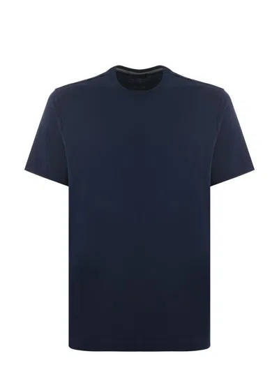 Fay T-shirt With Logo Embroidery In Blue