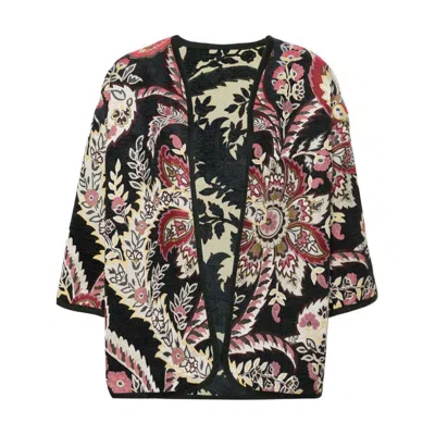 Etro Patterned-jacquard Brocade Jacket In Blue