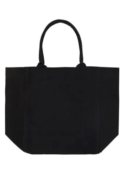 Isabel Marant Black Tote Bag With Tonal Logo Print At The Front In Cotton Woman