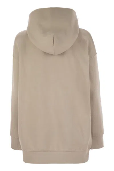 's Max Mara Hooded Oversized Sweatshirt Ribbed Cuffs In Neutral