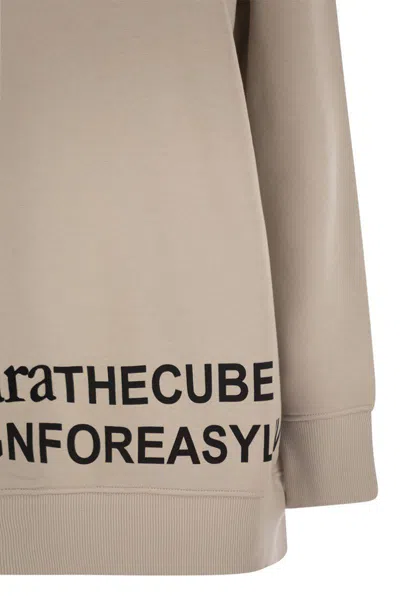 's Max Mara Hooded Oversized Sweatshirt Ribbed Cuffs In Neutral