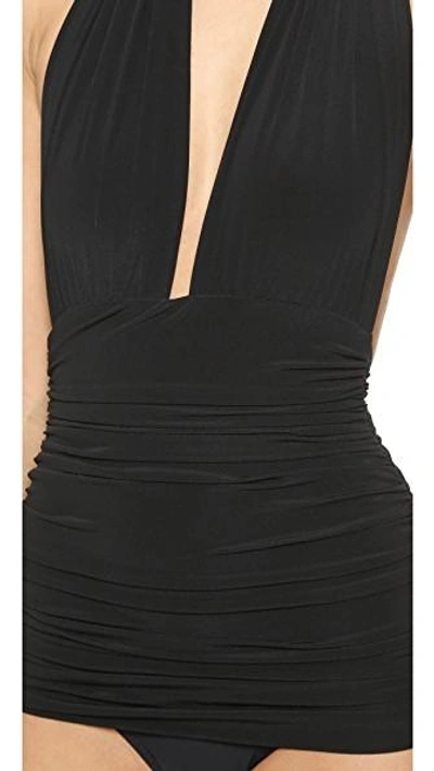 Shop Norma Kamali Halter Bill Swimsuit In Black