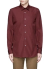 Paul Smith Contrast Cuff Lining Cotton Shirt In Burgundy