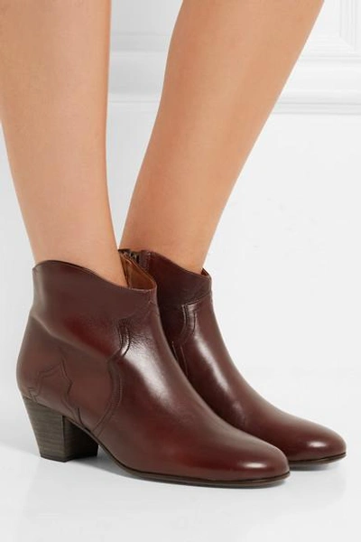 Shop Isabel Marant Étoile Dicker Leather Ankle Boots