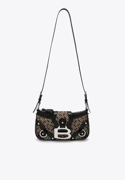 Balenciaga Mini Shoulder Handbag With Crocodile And Python Detailing In Beige