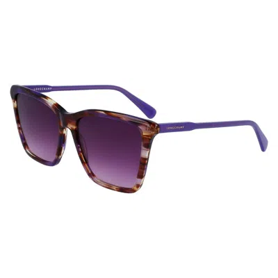Longchamp Le Pliage 56mm Gradient Rectangular Sunglasses