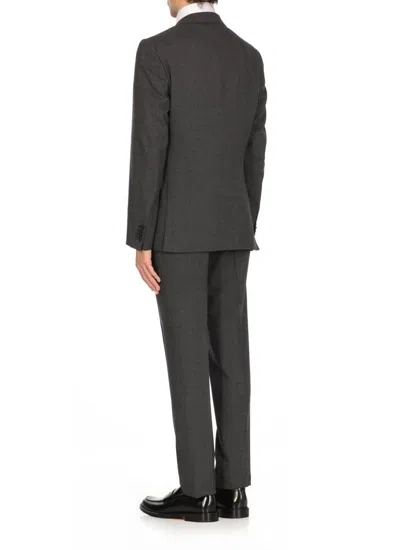 Caruso Grey Wool Suit In Grey