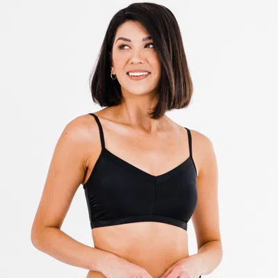 Calypsa Women's Adjustable Strap Swim Bra In Black
