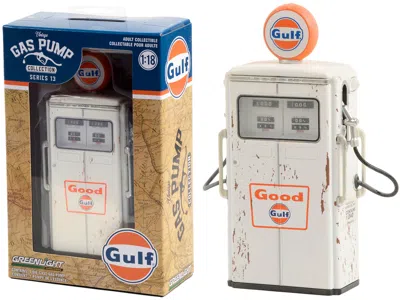 Diecast Model Greenlight 1954 Tokheim 350 Twin Gas Pump "good Gulf - Gulf Oil" White (weathered) "vintage Gas Pumps" Series 1