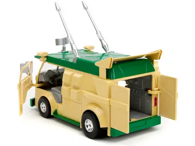 Diecast Model Jada Party Wagon Green And Beige And Donatello Diecast Figure "teenage Mutant Ninja Turtles" "hollywood R