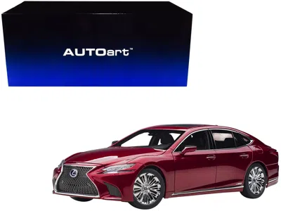 Diecast Model Autoart Lexus Ls500h Morello Red Metallic With Chrome Wheels 1/18 Model Car By Autoart