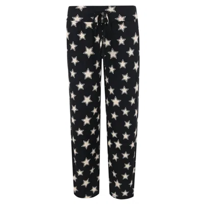 Pj Couture Women's Ribbed Patterned Open Bottom Lounge Pants In Black