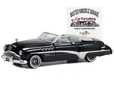 Diecast Model Greenlight 1949 Buick Roadmaster Rivera Convertible Black "busted Knuckle Garage Car Detailing" "busted Knuckle