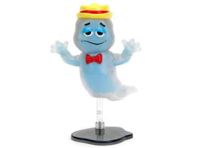 Diecast Model Jada Boo Berry 3.5" Moveable Glow-in-the-dark Figure With Stand And Cereal Box "monster Cereals" 1/12 Sca