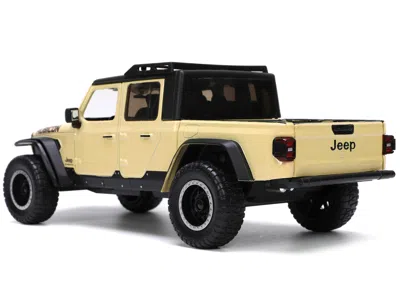 Diecast Model Jada 2020 Jeep Gladiator Rubicon Pickup Truck Cream With Roof Rack With Extra Wheels "just Trucks" Series