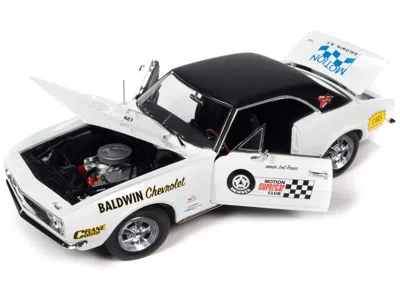 Diecast Model Autoworld 1967 Chevrolet Camaro Ss Baldwin Motion Joel Rosen "motion Supercar Club" White With Black Vinyl Top