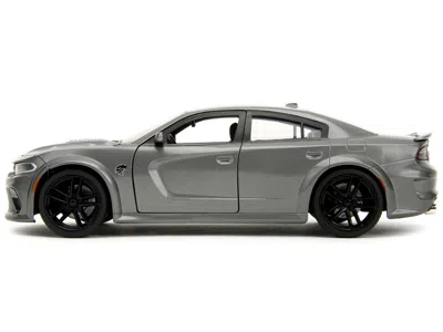 Diecast Model Jada 2021 Dodge Charger Srt Hellcat Gray Metallic "fast X" (2023) Movie "fast & Furious" Series 1/24 Diec